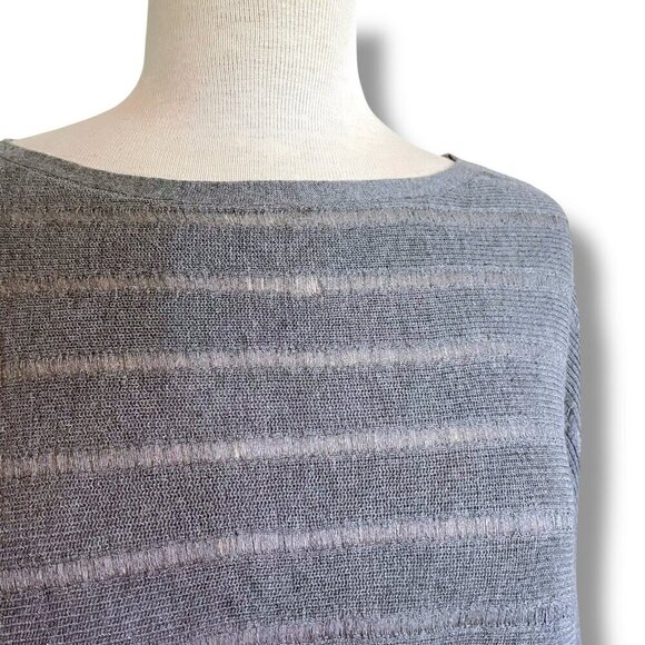 Eileen Fisher Womens Sweater Medium Large Gray Open Knit Minimalist Lagenlook - Picture 5 of 8